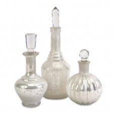 Styled Curran Glass Bottles w/ Stoppers - Set of 3   